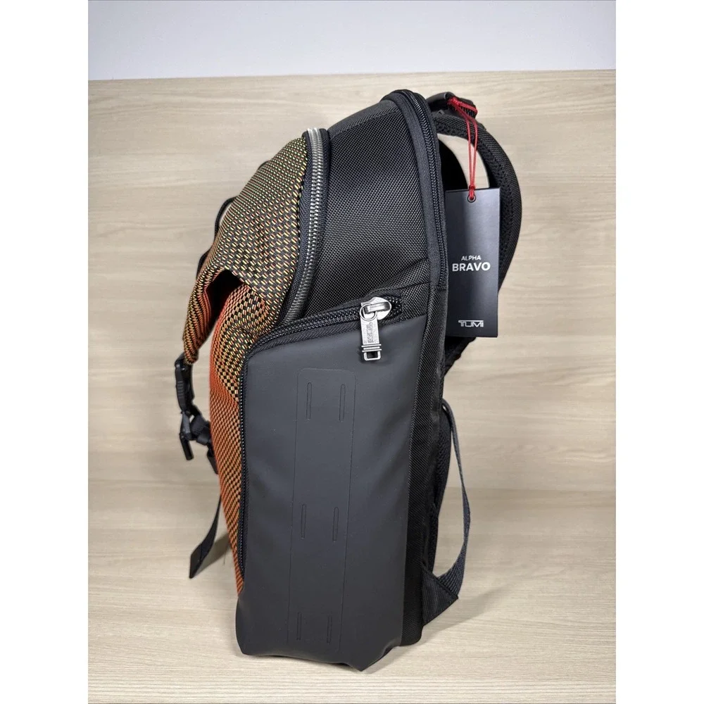 Tumi Barksdale Backpack‎ Orange Green Geometric Laptop Bag Large Carryon Snap
